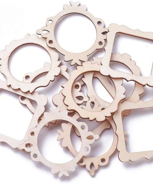 Natural Wood Frame Charms Collection