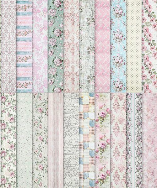 Vintage Floral Scrapbook Paper Pack